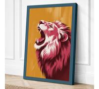 Roaring Lion Canvas Wall Art Print 18x12 Inch
