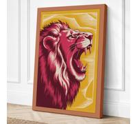 Roaring Lion Canvas Wall Art Print 24x16 Inch