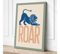 Roaring Lion Canvas Wall Art Print 30x20 Inch