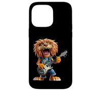 Roaring Lion Electric Guitar Rocker Cartoon Music Player Case for iPhone 14 Pro Max