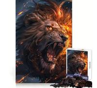 Roaring Lion From Hell Jigsaw Puzzles for Adults1000 Piece Brain Teaser Home Leisure Image Assembly Birthday Gift (38x52cm)