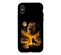 Roaring Lion Full Moon Savanna Night Sky Case for iPhone X/XS