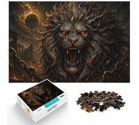 Roaring Lion Head - Gothic Demon Beast Poster Jigsaw Puzzle, 1000 Piece | For free days in December: Adult jigsaw puzzle with 1000 pieces adds a classic jigsaw activity to the holiday season.