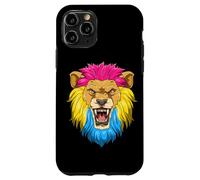 Roaring Lion Head In Pansexual Pride Colors Case for iPhone 11 Pro