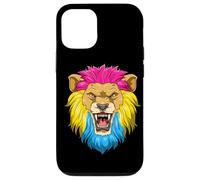 Roaring Lion Head In Pansexual Pride Colors Case for iPhone 12/12 Pro