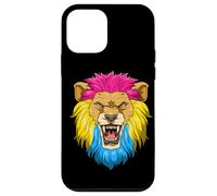 Roaring Lion Head In Pansexual Pride Colors Case for iPhone 12 mini