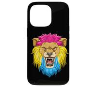 Roaring Lion Head In Pansexual Pride Colors Case for iPhone 13 Pro