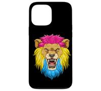 Roaring Lion Head In Pansexual Pride Colors Case for iPhone 13 Pro Max