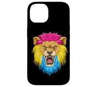 Roaring Lion Head In Pansexual Pride Colors Case for iPhone 14