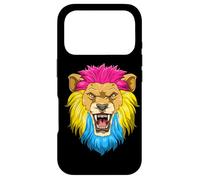 Roaring Lion Head In Pansexual Pride Colors Case for iPhone 17 Pro