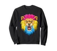 Roaring Lion Head In Pansexual Pride Colors Sweatshirt