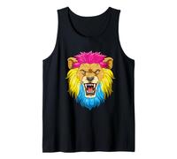 Roaring Lion Head in Pansexual Pride Colors Tank Top