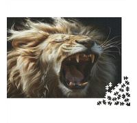 Roaring Lion Jigsaw Puzzles Puzzle for Adults Kids. 1000 Pieces Golden Mane Whimsical Challenge Toy Educational Game Home Decoration for Educational Games Gifts 1000pcs (75x50cm)