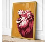 Roaring Lion Modern Canvas Wall Art Print 18x12 Inch (46 x 30 cm)