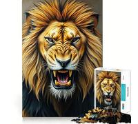 Roaring Lion Oil Portrait 1000 Pieces Jigsaws Adults Puzzles Brain Workout Toy Soft Relax Image Assembly Lovely Present (38x52cm)