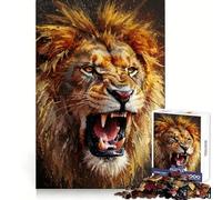 Roaring Lion Painting 1000 Pieces Jigsaw Puzzles for Adults Mind Exercise Toy Relax Time Precision Cut Stylish Gift (50x75cm)