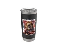 Roaring Lion Patriot with Fireworks Spectacle July 4th Stainless Steel Insulated Tumbler