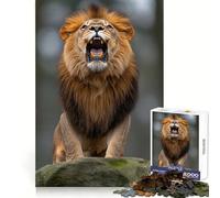 Roaring Lion Portrait 1000 Piece Jigsaw Puzzle for Teenagers Fine Logic Toy Relaxing Fun Neat Edge Wall Art Decor (38x26cm)