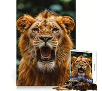 Roaring Lion Portrait Hard Jigsaw Puzzle for Adults 1000 Pieces Pure Logic Toy Home Activity Clean Cut Lovely Gift (38x26cm)