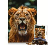 Roaring Lion Portrait Jigsaw Puzzle for Adults 1000 Pieces Mind Puzzle Calm Pastime Image Assembly Lovely Present (38x52cm)