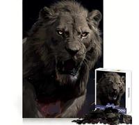 Roaring Lion Portrait Jigsaw Puzzle for Adults 1000 Pieces Mind Puzzle Calm Pastime Image Assembly Lovely Present (38x26cm)