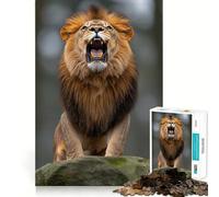 Roaring Lion Portrait Jigsaw Puzzle for Adults 1000 Pieces Mind Puzzle Calm Pastime Image Assembly Lovely Present (50x75cm)