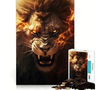 Roaring Lion Puzzle for Teenagers 1000 Pieces Smart Reason Toy Stress Release Sharp Edge Birthday Gift (38x26cm)