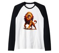 Roaring Lion Strength Power Alpha Leader Wild Animal Raglan Baseball Tee