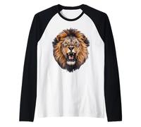 Roaring Lion Union Jack British Flag Animal of Africa Men Raglan Baseball Tee