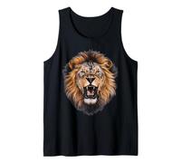 Roaring Lion Union Jack British Flag Animal of Africa Men Tank Top