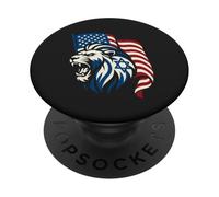 Roaring Lion with USA & Israel Flags - United Support PopSockets Adhesive PopGrip