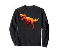 Roaring Orange T-Rex Dinosaur Low Poly Dinosaur Sweatshirt