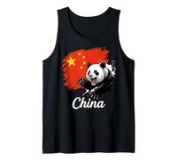 Roaring Panda China Flag National Pride Tank Top