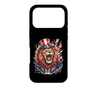 Roaring Patriotic Lion with Uncle Sam Hat July 4th Case for iPhone 17 Pro