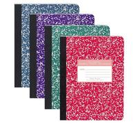 Roaring Spring Colored Composition Notebooks, 4-Pack, Wide Ruled, 100 Sheets, 15# White Paper, 9.75"x7.75", Hard Board Marble Covers in Purple, Green, Red and Blue