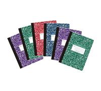 Roaring Spring Colored Composition Notebooks, 6-Pack, 9.75"x7.75", Wide Ruled, 100 Sheets, 15lb White Paper, 4 Assorted Hard Board Color Marble Covers