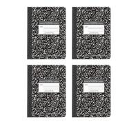 Roaring Spring Composition Notebooks, 4-Pack, College Ruled, 80 Sheets, 15# White Paper, 9.75"x7.75", Proudly Made in USA, Hard Board Black Marble Covers