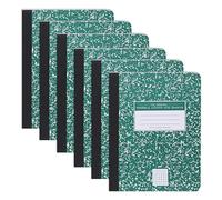 Roaring Spring Composition Notebooks, 6-Pack, 9.75"x7.75", Graph Ruled, 100 Sheets, 15lb White Paper, Proudly Made in USA, Hard Board Green Marble Covers