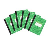 Roaring Spring Grade 1 Ruled Composition Notebook, 6-Pack, Designed for 1st Grade Classes, 9.75"x7.5", 80 Sheets, 15lb White Paper, Practicing Writing & Penmanship, Green Marble Hard Cover