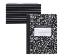 ROARING SPRING Hard Cover Composition Notebook, 12 Pack, Black Marble Comp Book, 9.75″ x 7.5″, Wide-Ruled with Margin, 50 Sheets (100 Pages), Made in USA