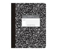 ROARING SPRING Hard Cover Composition Notebook, Black Marble Comp Book, 9.75″ x 7.5″, College-Ruled with Margin, 100 Sheets (200 Pages), Made in USA