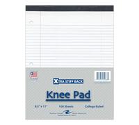 Roaring Spring Knee Pad College Ruled Extra Stiff Back Legal Writing Pad, 3 Hole Punched, 8.5 x "11.75" 100 Sheets, White