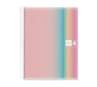 ROARING SPRING M MiquelRius, Lined 4 Subject Notebook, 11" x 8.5", 120 Perforated Sheets, Colored Sections, 3 Hole Punched,West Bay Design Cardboard Cover