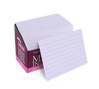 Roaring Spring Mini Index Cards 3"x2.5", 200 Count, 100# White Single Sided Ruled Paper, in Convent Tray Holder, Blank on Back (Pack of 1)