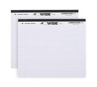 Roaring Spring Wide Landscape Pad, 11" x 9.5", 40 Lined Sheets, White, 2/Pack