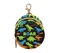 Roaring T-rex Ankylosaurus Black Blue Green Newborned Boy Pacifier Holder Case Portable Wallet Coin Bag, Travel Accessories