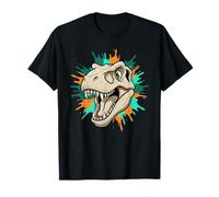 Roaring T Rex Dinosaur Head Color Splash T-Shirt