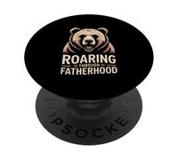Roaring Through Fatherhood Cute Bear PopSockets Adhesive PopGrip