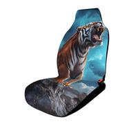 Roaring Tiger And Thunder Car Seat Accessories Universal Auto Front Seats Cover Stylish Automotive Interior