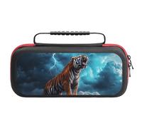 Roaring Tiger and Thunder Carrying Case Compatible with Switch Hard Travel Storage Bag with 20 Game Card Slots